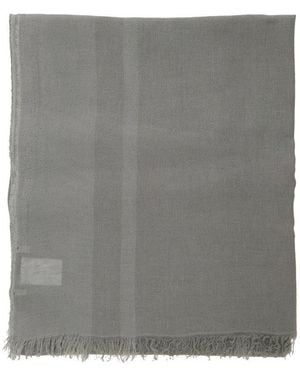 Antonelli Rectangular Scarf With Frayed Edges - Grey