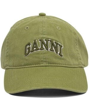 Ganni Cap Hat - Green