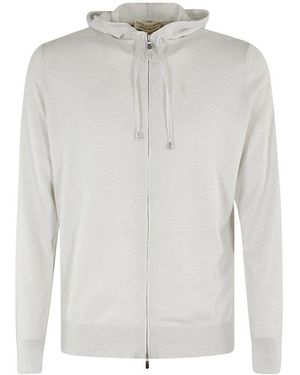 FILIPPO DE LAURENTIIS Hooded Knit Cardigan - White