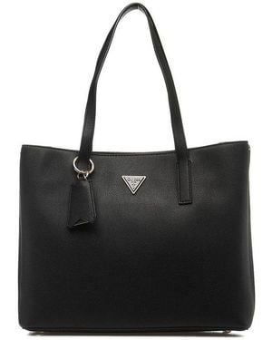 Guess Meridian Triangle Logo Shopper Bag - Black
