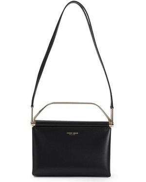 Giorgio Armani Logo Stamp Top Handle Bag - Black