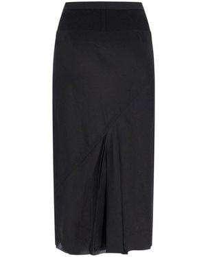 Rick Owens Pleat Detailed Midi Skirt - Black