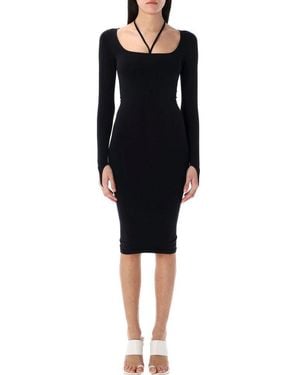 ANDREADAMO Sculpting Jersey Midi Dress - Black