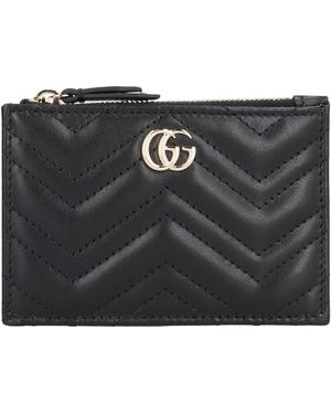 Gucci Gg Marmont Zip Key Pouch - Black
