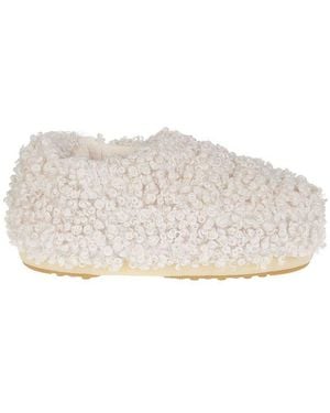 Moon Boot Faux Curly Slip-On Sandals - Natural