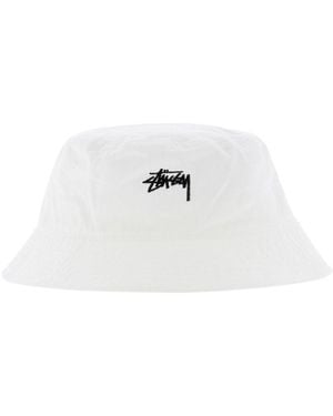 Stussy Logo Embroidered Bucket Hat - Black