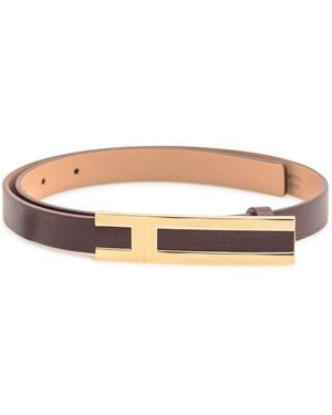 Elisabetta Franchi Logoed Plaque Belt - White