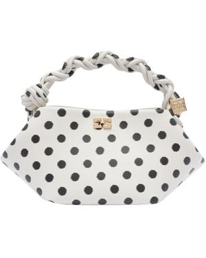 Ganni Polka Dot Small Bou Tote Bag - Metallic