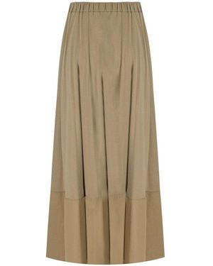 Max Mara Roal Pleated Loose-Fit Skirt - Natural