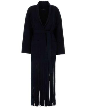 Alanui Midnight Wool Blend Electric Fringes Coat - Black