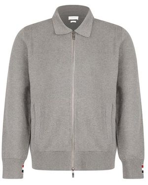 Thom Browne Textured Striped Bomber Jacket - Grey