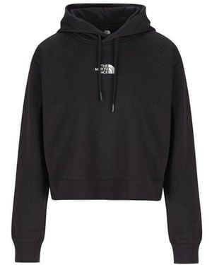The North Face Logo Printed Drawstring Hoodie - Black