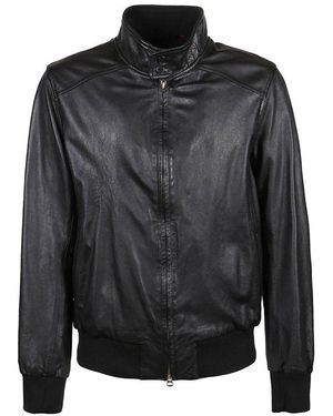 Stewart High-Collar Bomber Jacket - Black