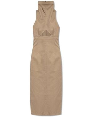 The Mannei Sculpted High-Neck Dress - Natural