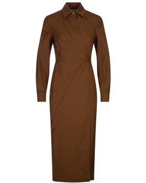 【関税＆送料込み】Max Mara 'Agrume' Dress Agrume pleated cotton-poplin midi wrap dress MAX MARA pour