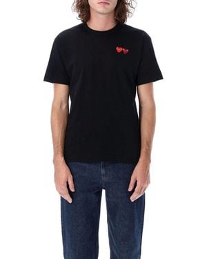 COMME DES GARÇONS PLAY Brand-Embroidered Crewneck Cotton-Jersey T-Shirt - Black