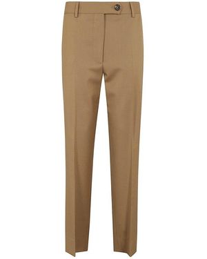Blazé Milano Palazzo Trousers With Belt Loops - Natural