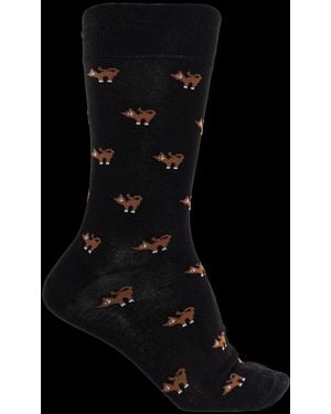 Paul Smith Cat Themed Socks - Black