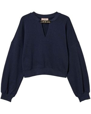Twinset Chain Detail Pullover Jumper - Blue