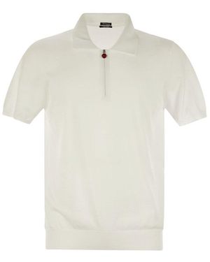 Kiton Short-Sleeve Polo Shirt in White for Men | Lyst