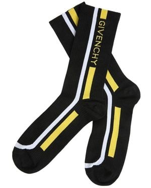 Givenchy Logo Striped Socks - Black