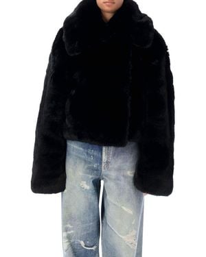 Acne Studios Ofox Fluffy Faux Fur Jacket - Black