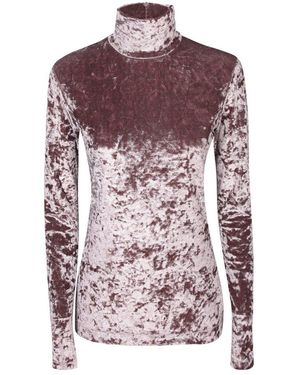 Paul Smith Turtleneck Velvet Top - Purple