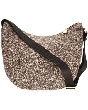 Borbonese Luna Medium Shoulder Bag - Grey