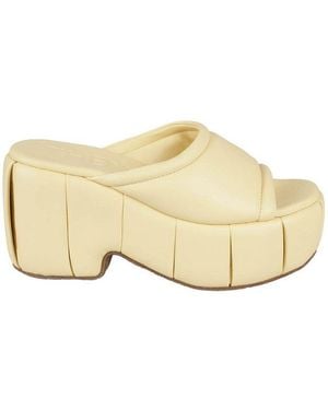 THEMOIRÈ Cassiope Padded Slip-On Mules - Natural