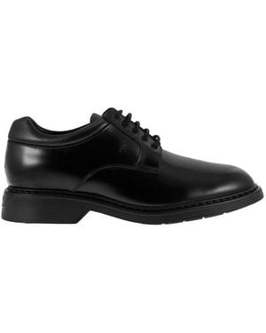 Hogan H576 Derby Lace Ups With Rubber Bottom - Black