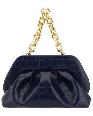 THEMOIRÈ Tia Croco Embossed Shoulder Bag - Blue