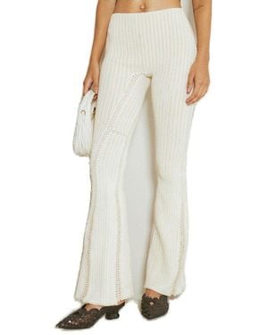 Isa Boulder Tent High Waist Flared Trousers - White