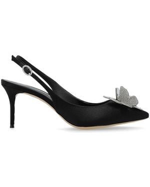 Sophia Webster Crystal Embellished Slingback Court Shoes - Black