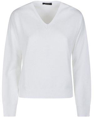 Aragona V-Neck Sweater - White