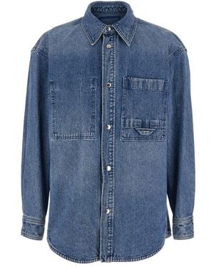 WOOYOUNGMI Light Denim Shirt With Classic Collar - Blue