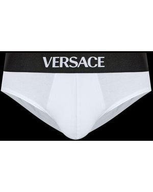 Versace Logo Intarsia Briefs - Black