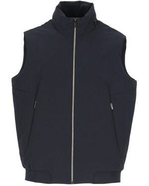 Rrd High-neck Zipped Vest - Blue