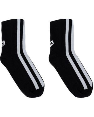 Y-3 Stripe-Detailed Socks - Black