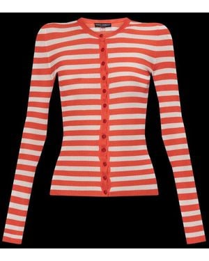 Dolce & Gabbana Striped Pattern Cardigan - Red