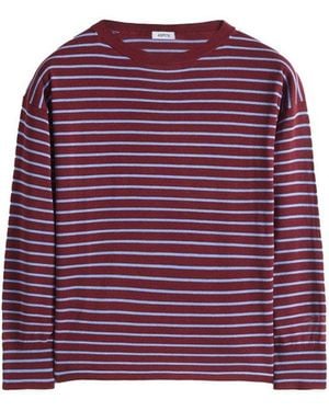 Aspesi Long Sleeved Crewneck Striped Jumper - Purple
