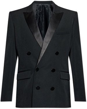 Balmain Double-Breasted Notched-Lapels Blazer - Black