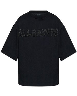 AllSaints Embellished Logo T-Shirt - Blue