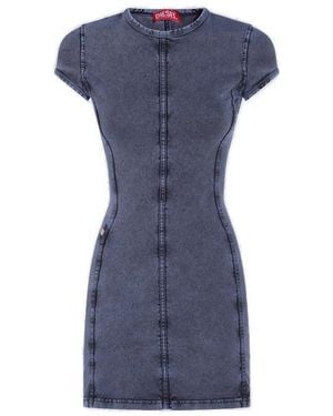 DIESEL D-Cupsleeves Denim-Look Mini Dress - Blue