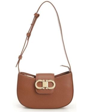 Ferragamo Double Gancini Mini Bag - Brown