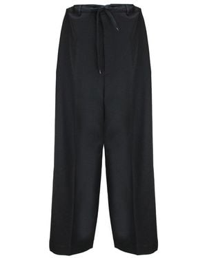 Balenciaga Drawstring Elastic Waist Tailored Trousers - Black