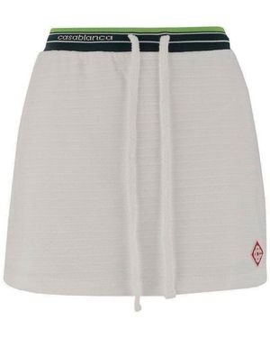 CASABLANCA Textured Fabric Tennis Skirt With Drawstring