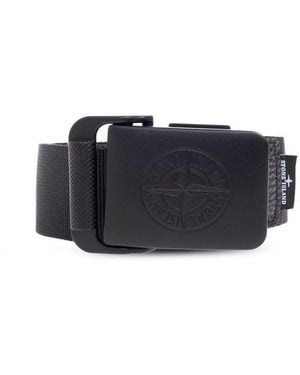 Stone Island Belt With Logo - Black