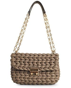 MICHAEL Michael Kors Tribeca Large Hand-Braided Shoulder Bag - Metallic