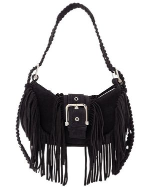 OSOI Brocle Fringed Hobo Bag - Black