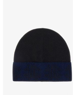 Roberto Cavalli Logo Band Ribbed Beanie - Blue